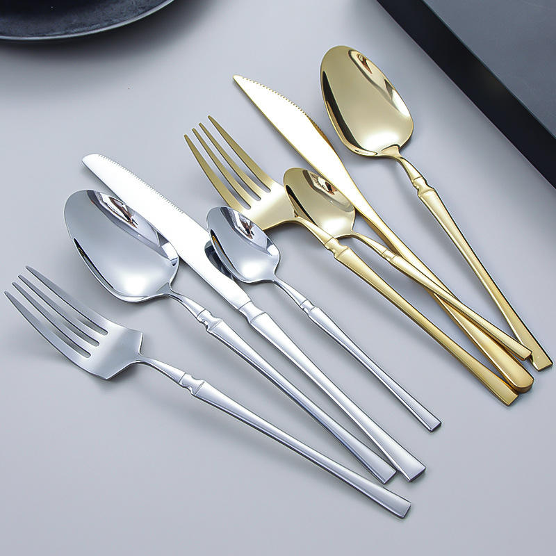 stainless steel fork and spoon set